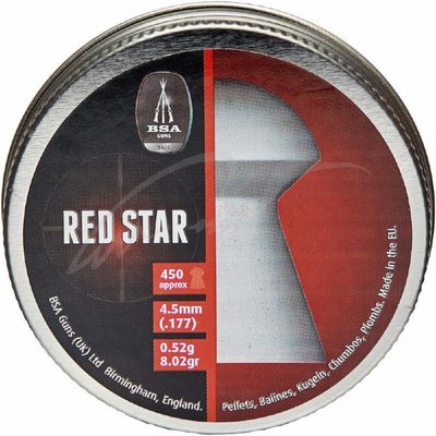 Пневматичні BSA Red Star. Кал. 4.5 мм. Вага - 0,52 р. 450 шт/уп 2192.01.38 фото