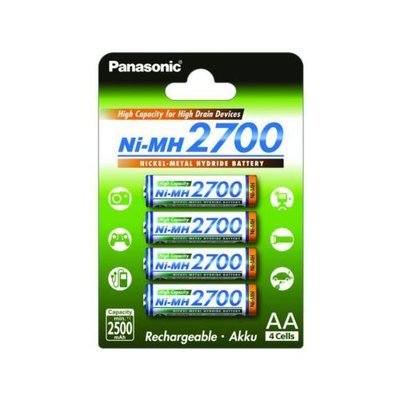 Акумулятор Panasonic Ni-MH AA 2700 mAh BK-3HGAE - (4шт.) ( на складі ) Panasonic Ni-MH АА 2700 фото