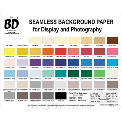 Фон паперовий BD 1.35x11 м. кольори в асортименті ( на складі ) Фон бумажный BD 1.35x11 фото