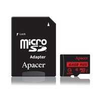 Карта пам'яті APACER microSDXC 64GB UHS-I U1+adapter (R85MB/s) / в магазині apacer 64 фото