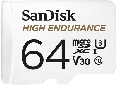 Карта пам'яті SanDisk 64GB microSDHC C10 UHS-I U3 V30 R100/W40MB/s High Endurance / на складі SanDisk High 64 фото