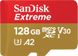 Карта пам'яті SanDisk 128GB microSDXC C10 UHS-I U3 R160/W90MB/s Extreme V30 + SD / на складі SanDisk 128GB Ex фото 2