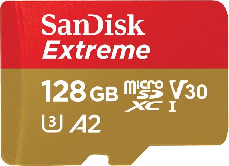 Карта пам'яті SanDisk 128GB microSDXC C10 UHS-I U3 R160/W90MB/s Extreme V30 + SD / на складі SanDisk 128GB Ex фото