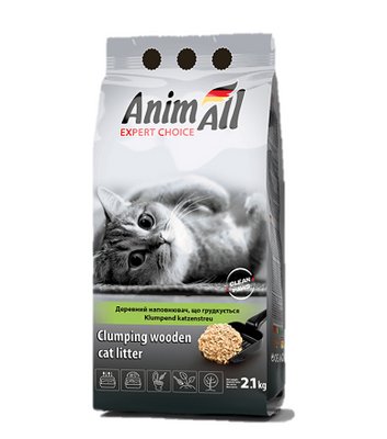 Наполнитель AnimAll древесный комкующийся для животных 2,1 кг 2180291866 фото
