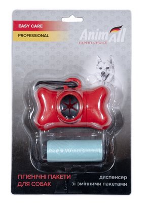 AnimAll диспенсер со сменными пакетами для собак 1 рулон/15 штук красный, MA6601 2178284068 фото